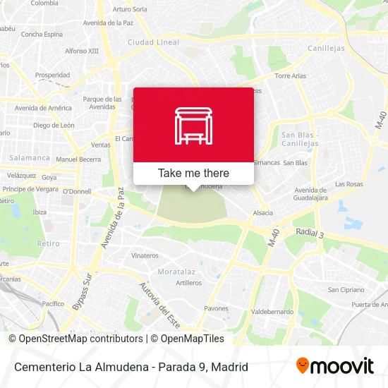 Cementerio La Almudena - Parada 9 map