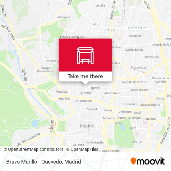 Bravo Murillo - Quevedo map