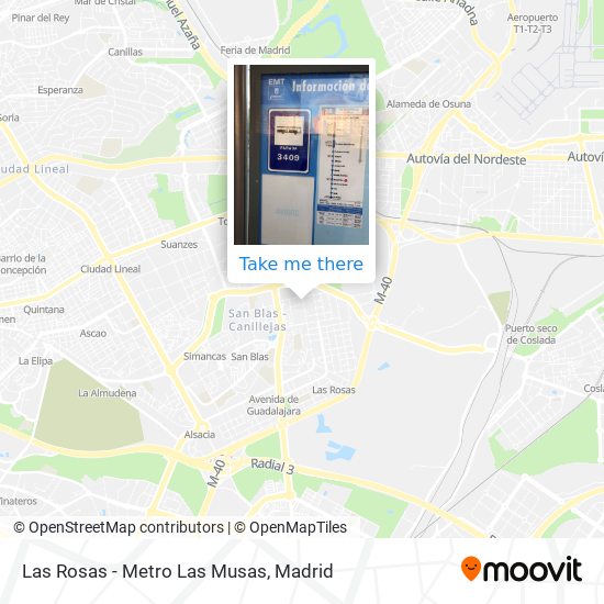 mapa Las Rosas - Metro Las Musas