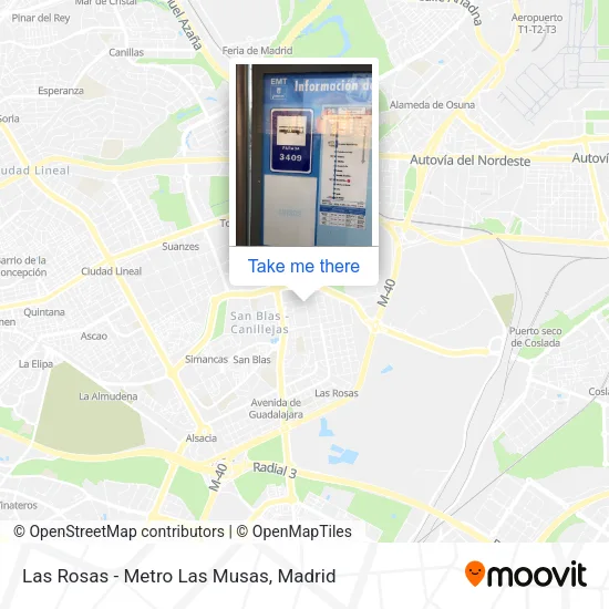Las Rosas - Metro Las Musas map