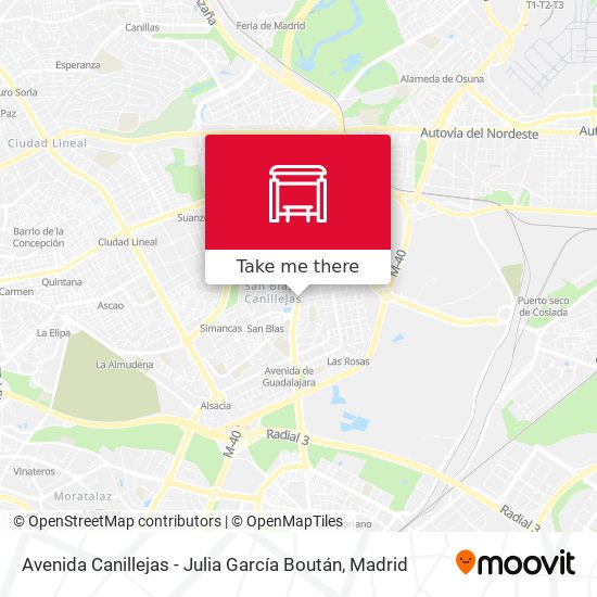 Avenida Canillejas - Julia García Boután map