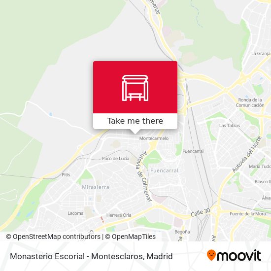 Monasterio Escorial - Montesclaros map