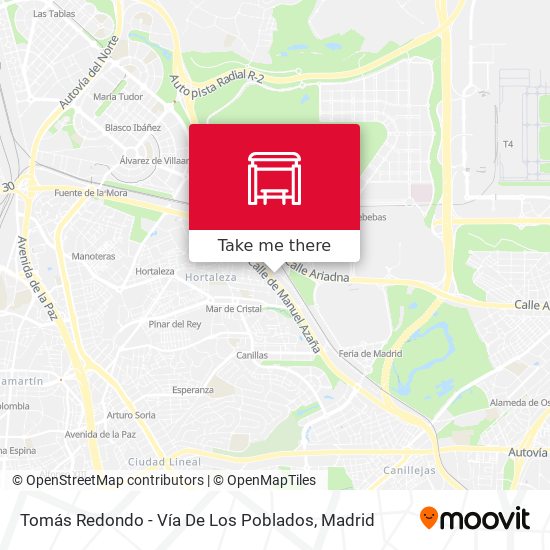 Tomás Redondo - Vía De Los Poblados map