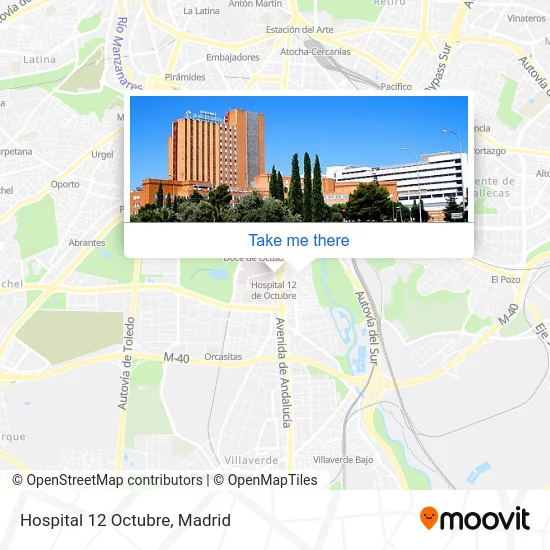 Hospital 12 Octubre map