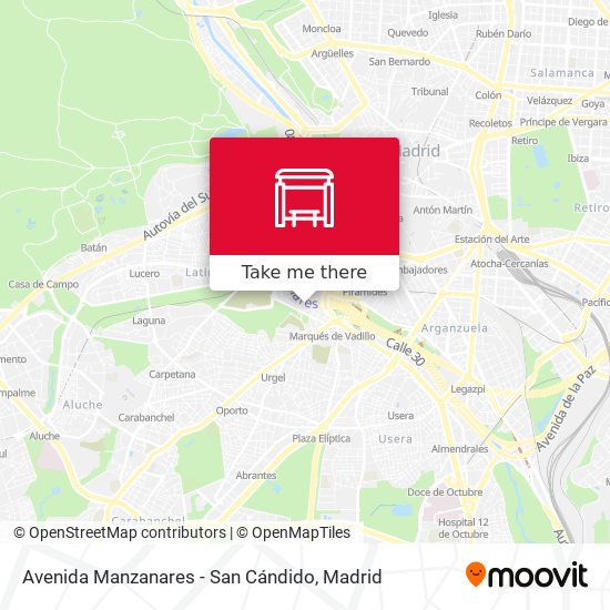 Avenida Manzanares - San Cándido map