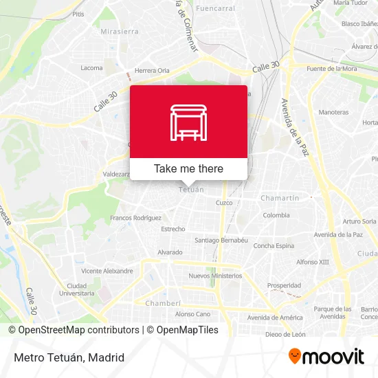 Metro Tetuán map