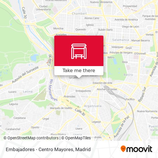 Embajadores - Centro Mayores map