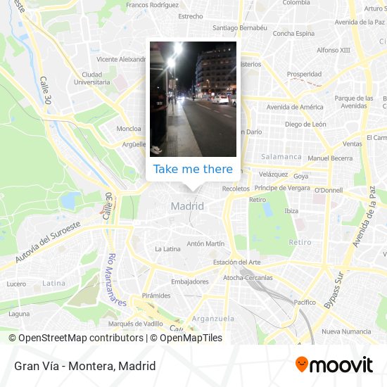 Gran Vía - Montera map