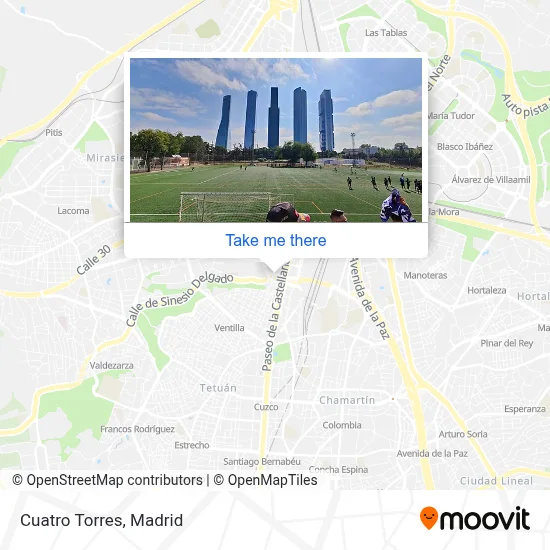 Cuatro Torres map