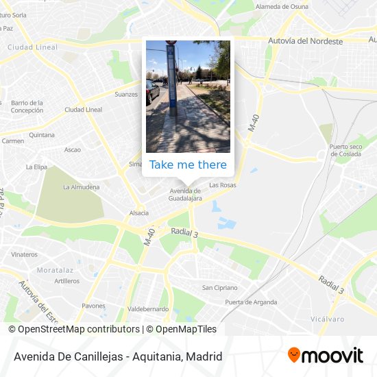 Avenida De Canillejas - Aquitania map