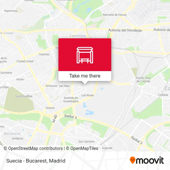 Suecia - Bucarest map