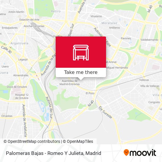 Palomeras Bajas - Romeo Y Julieta map