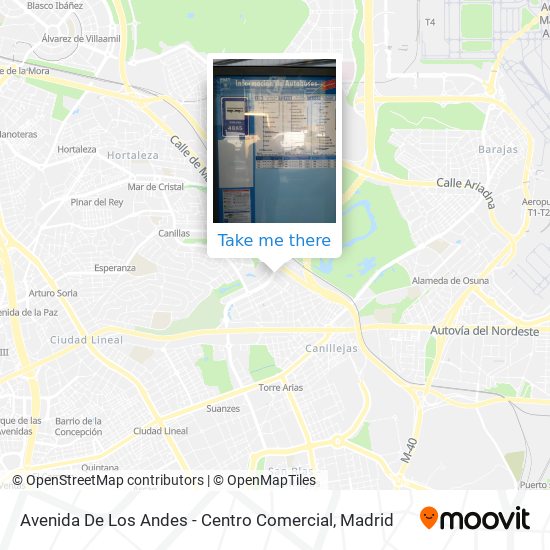 mapa Avenida De Los Andes - Centro Comercial