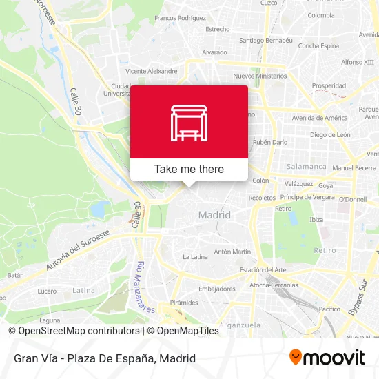 Gran Vía - Plaza De España map