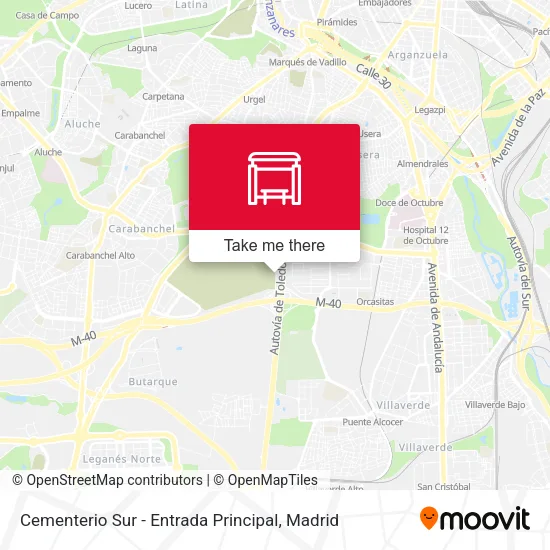 Cementerio Sur - Entrada Principal map