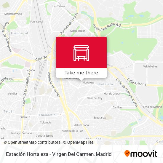 Estación Hortaleza - Virgen Del Carmen map
