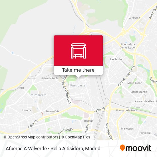 Afueras A Valverde - Bella Altisidora map
