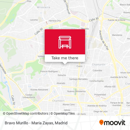 Bravo Murillo - María Zayas map