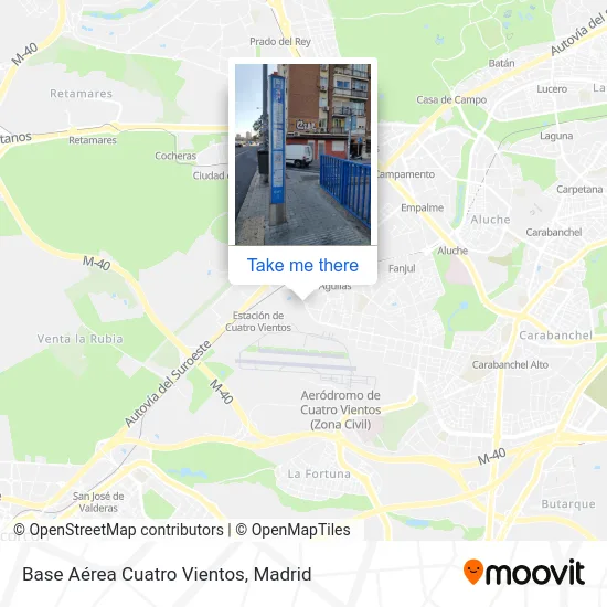 Base Aérea Cuatro Vientos map