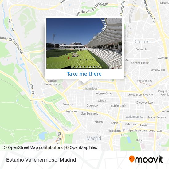 Estadio Vallehermoso map