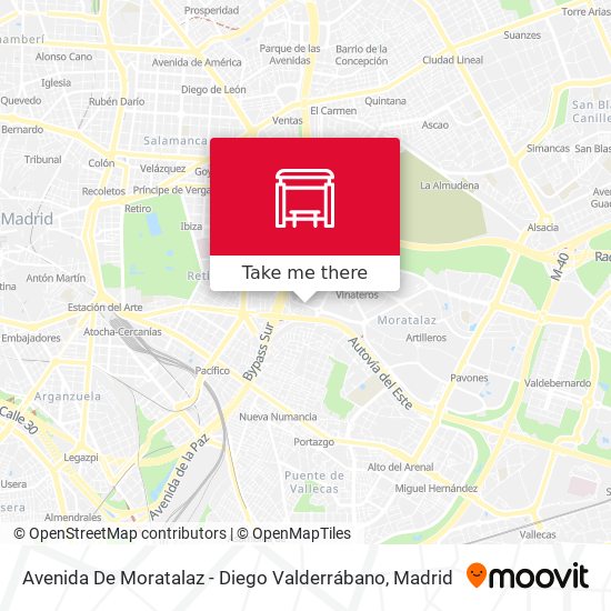 Avenida De Moratalaz - Diego Valderrábano map