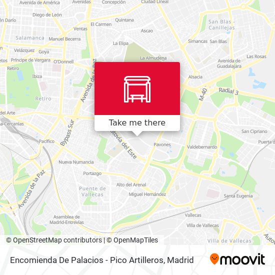 Encomienda De Palacios - Pico Artilleros map
