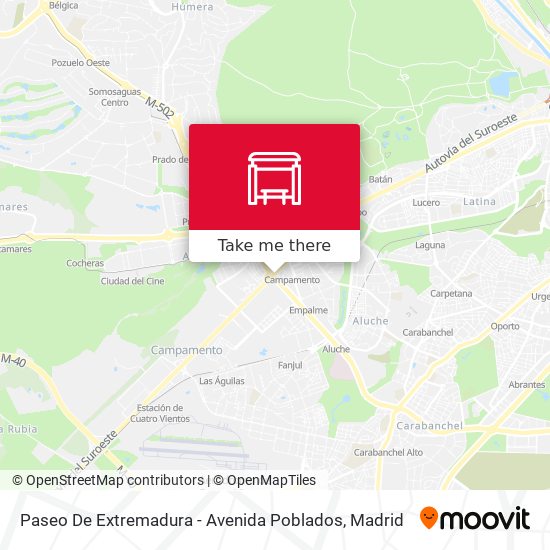 mapa Paseo De Extremadura - Avenida Poblados