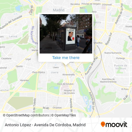 mapa Antonio López - Avenida De Córdoba