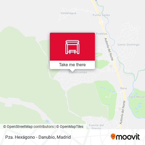 Pza. Hexágono - Danubio map