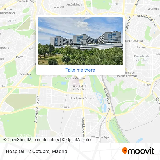 Hospital 12 Octubre map