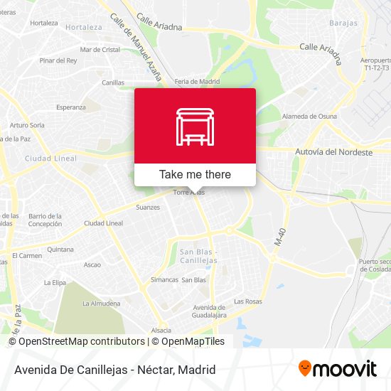 mapa Avenida De Canillejas - Néctar