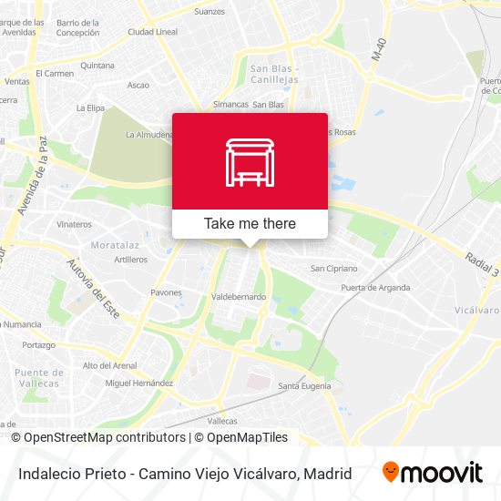 Indalecio Prieto - Camino Viejo Vicálvaro map