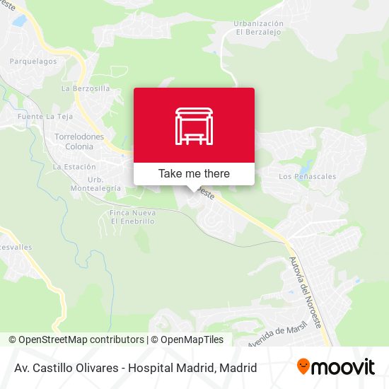 Av. Castillo Olivares - Hospital Madrid map