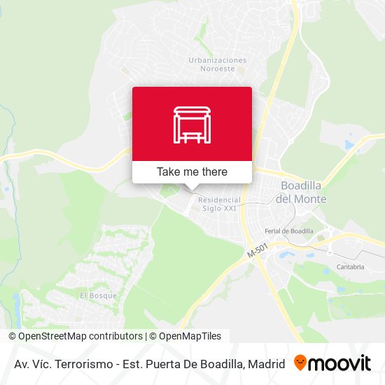 Av. Víc. Terrorismo - Est. Puerta De Boadilla map