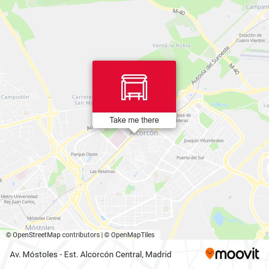 mapa Av. Móstoles - Est. Alcorcón Central