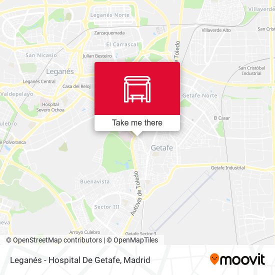 Leganés - Hospital De Getafe map