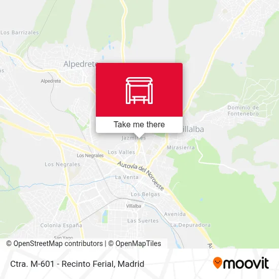 Ctra. M-601 - Recinto Ferial map