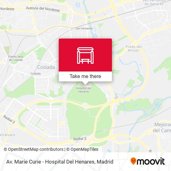 Av. Marie Curie - Hospital Del Henares map