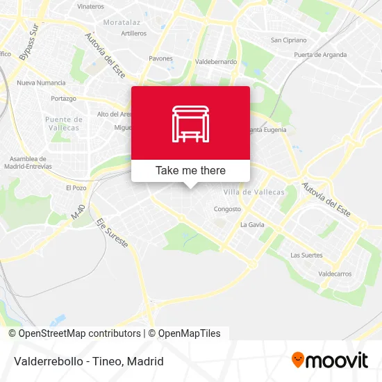 Valderrebollo - Tineo map