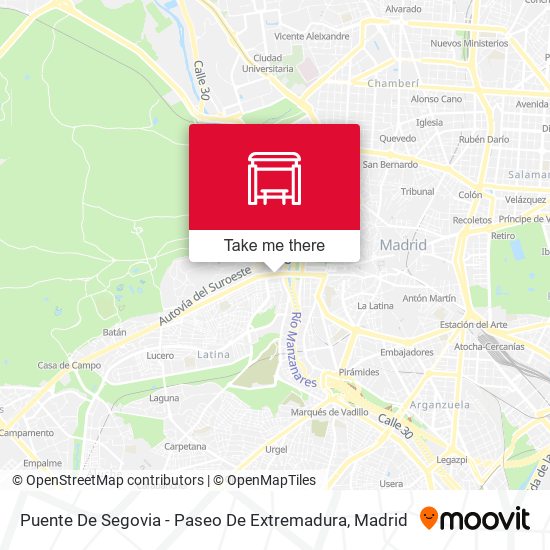 Puente De Segovia - Paseo De Extremadura map