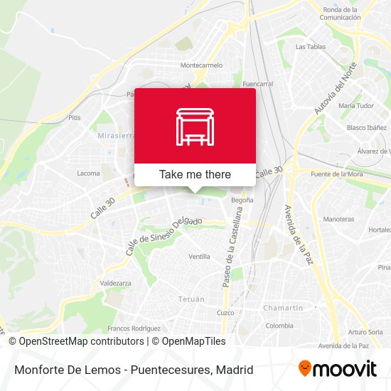 Monforte De Lemos - Puentecesures map