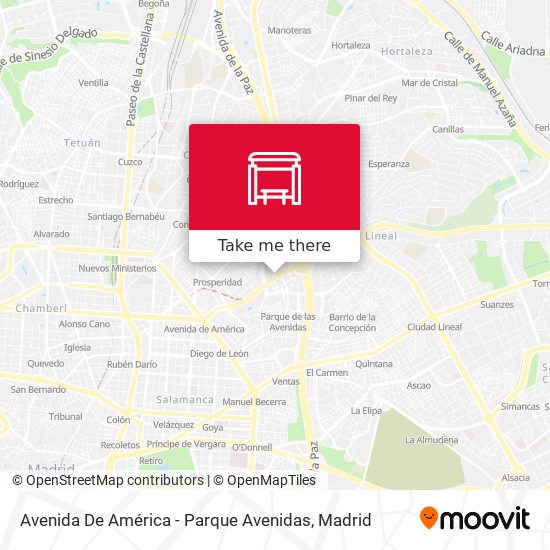 mapa Avenida De América - Parque Avenidas