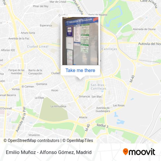 Emilio Muñoz - Alfonso Gómez map