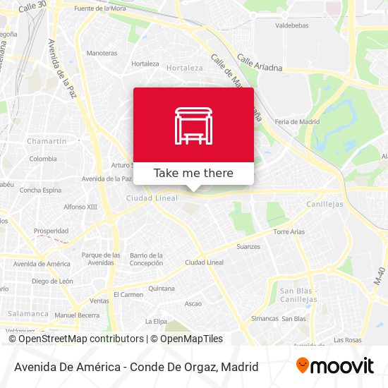 Avenida De América - Conde De Orgaz map