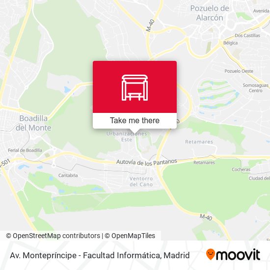 mapa Av. Montepríncipe - Facultad Informática