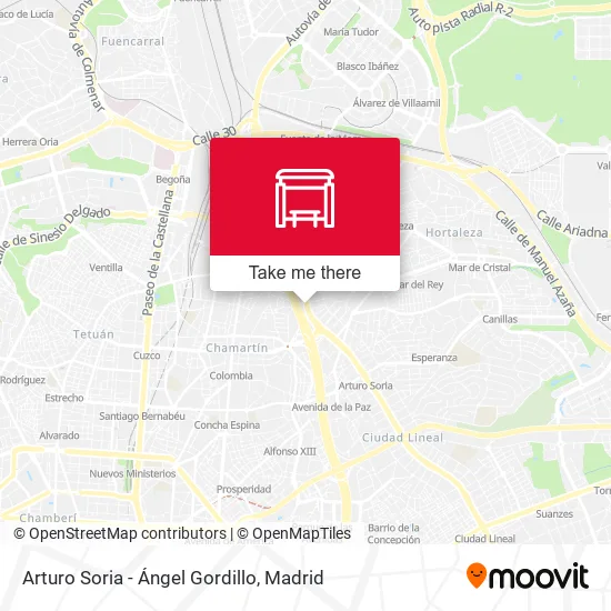 Arturo Soria - Ángel Gordillo map