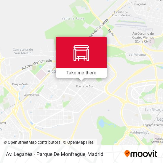 Av. Leganés - Parque De Monfragüe map