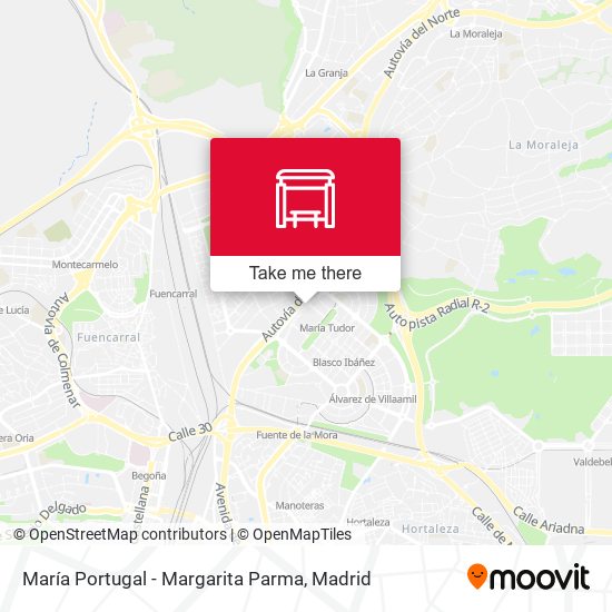 María Portugal - Margarita Parma map