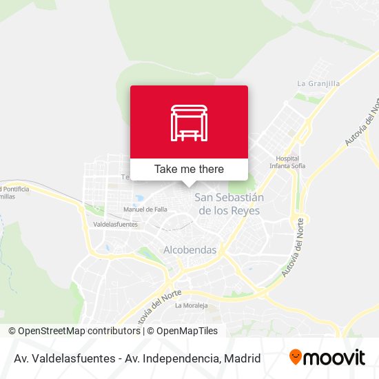 Av. Valdelasfuentes - Av. Independencia map