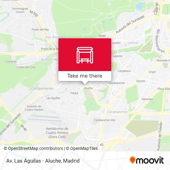 mapa Av. Las Águilas - Aluche